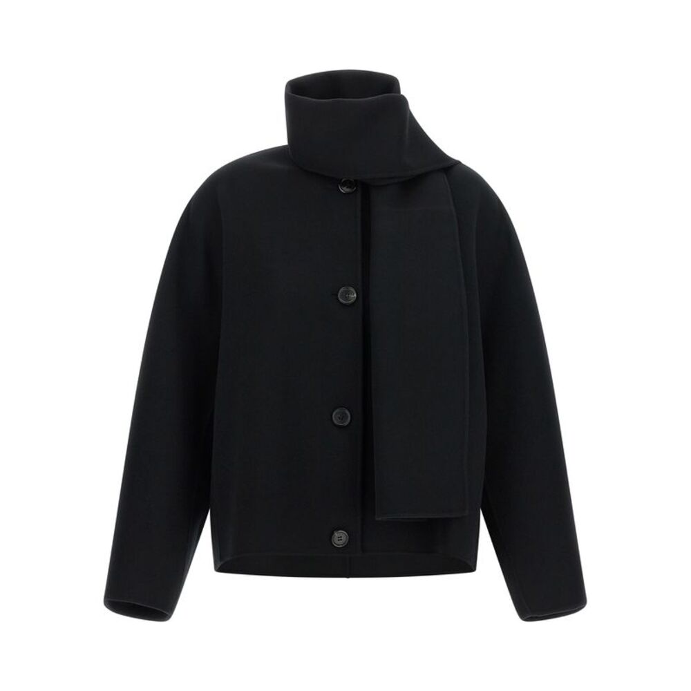 'S Max Mara Black Wool Full-Length Women's Jacket